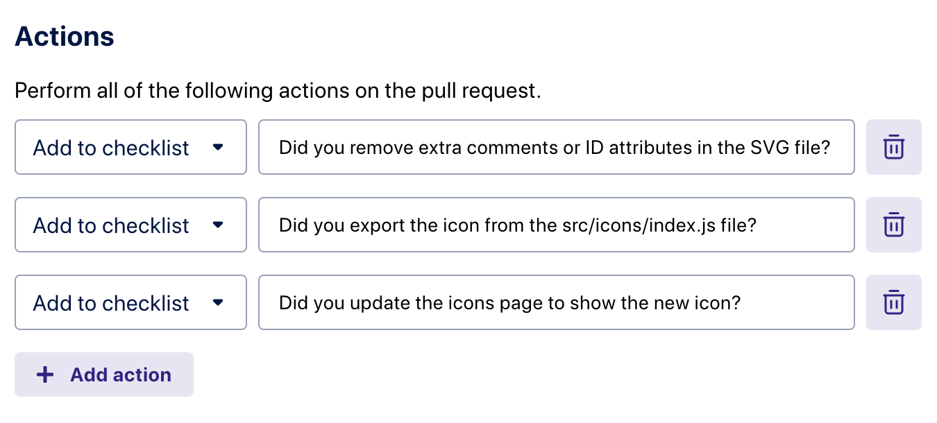 Add Actions for your Trigger